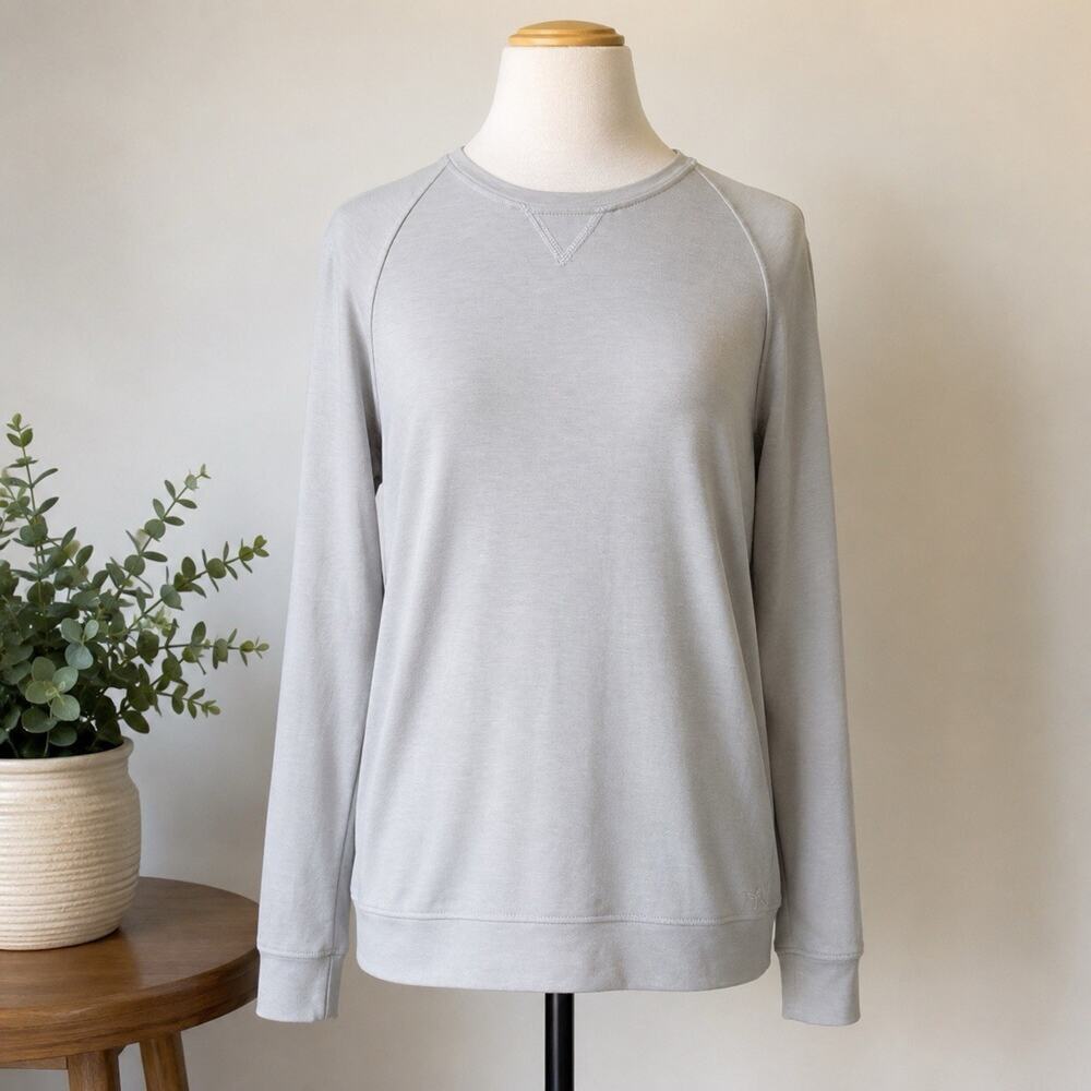 Cozy Earth Womens Gray Bamboo pajama top size Small Minimalist lounge sleep